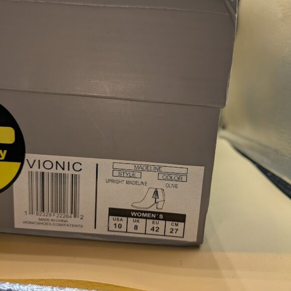 Vionic Women's Madeline Leather  Ankle Boot SZ 10 Grey - Picture 9 of 10